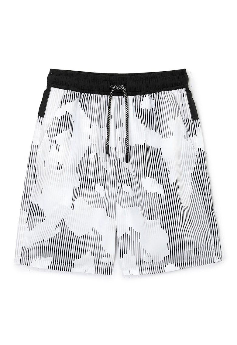 Pantaloni scurti de baie cu imprimeu si talie ajustabila