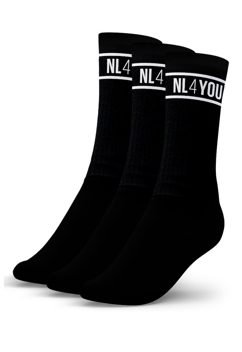 Set de sosete lungi unisex cu banda logo - 3 perechi