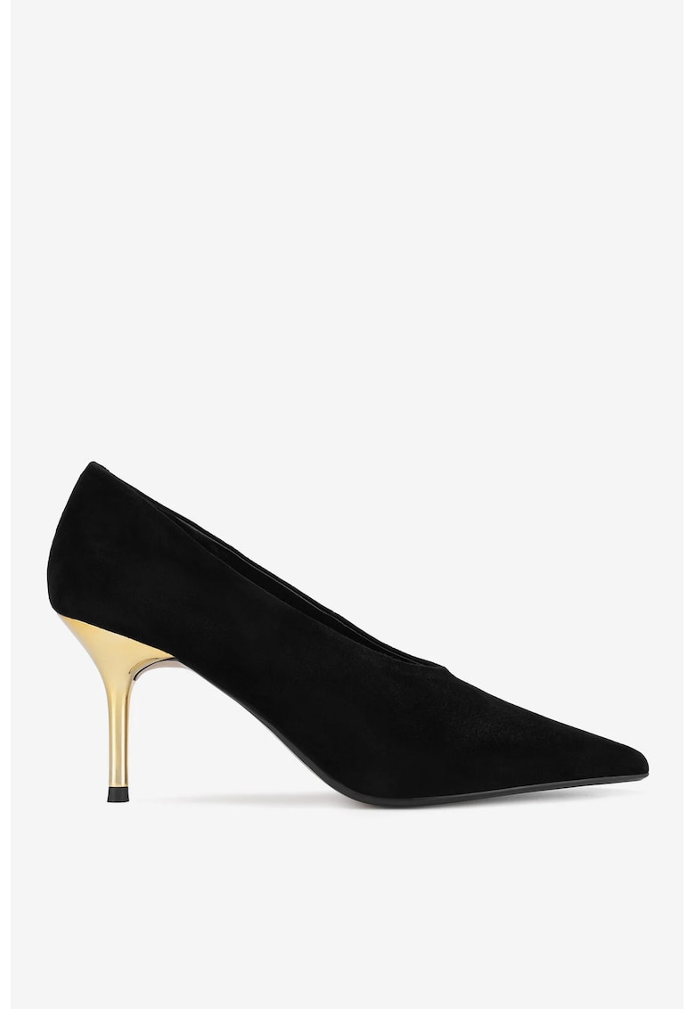 Pantofi dama 5903419900761 - Piele intoarsa - Negru - Negru