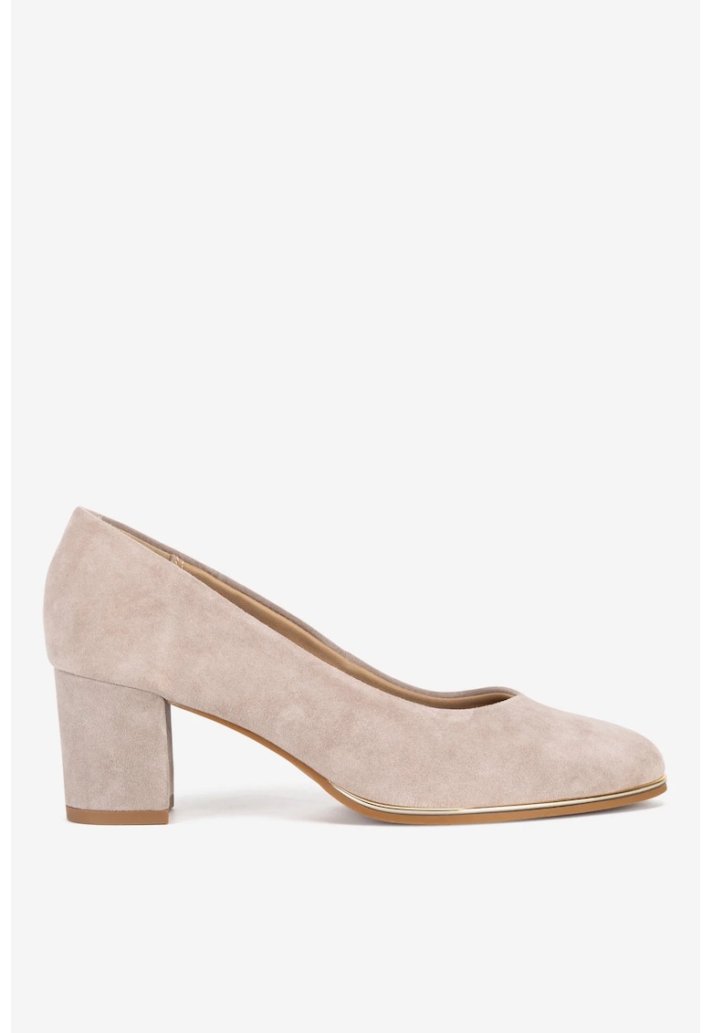 Pantofi dama 5903419918841 - Piele intoarsa - Bej - Bej