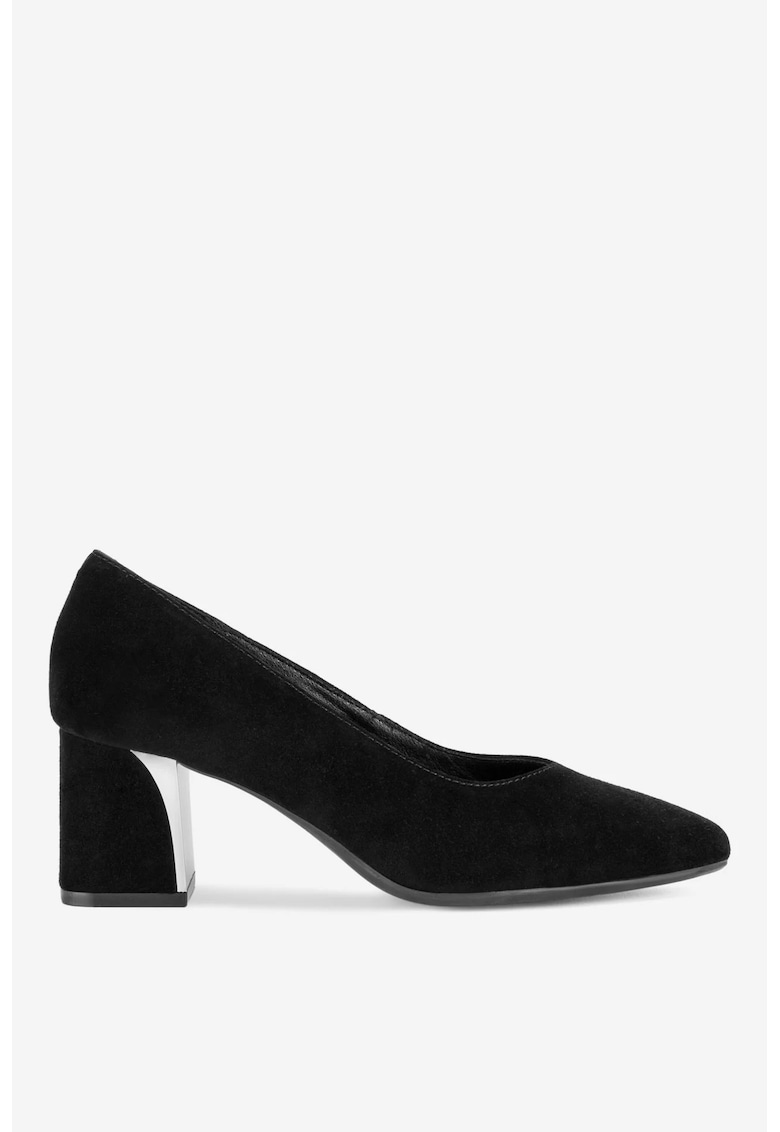 Pantofi dama 5903419945557 - Piele intoarsa - Negru - Negru