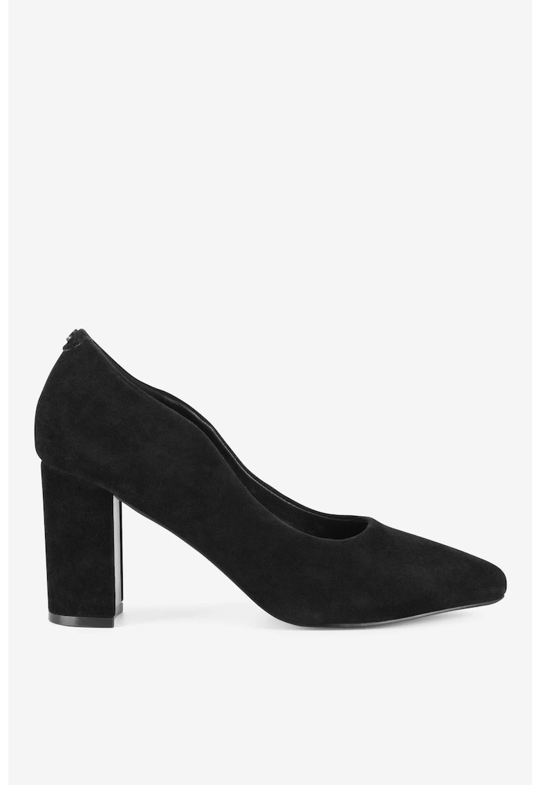 Pantofi dama 5903698049281 - Piele intoarsa - Negru - Negru