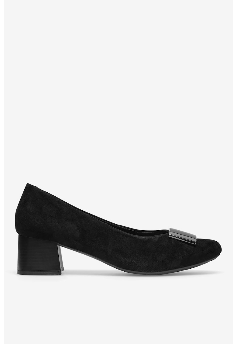 Pantofi dama 5905588561637 - Piele intoarsa - Negru - Negru