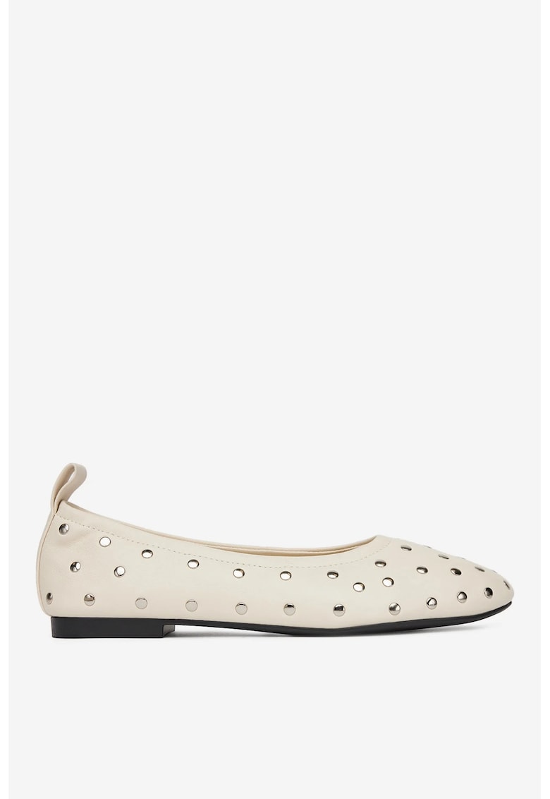 Balerini 5903698297064 - Piele naturala - Alb - Alb