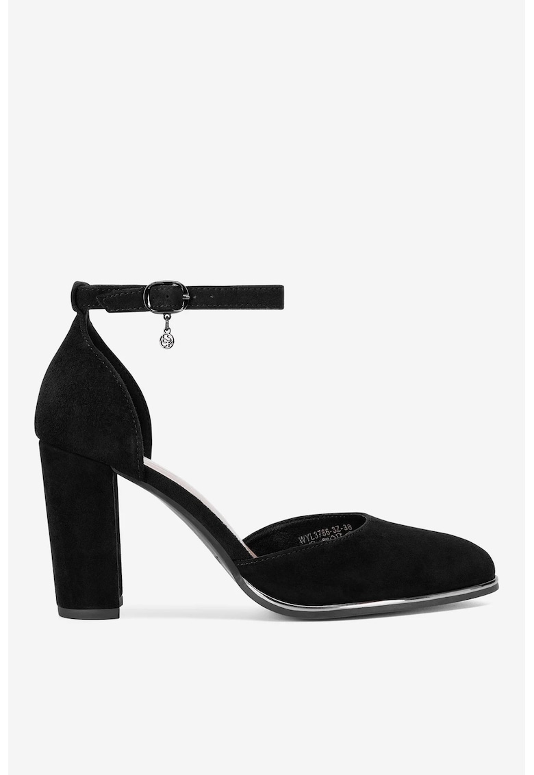 Pantofi dama 5905588780441 - Piele intoarsa - Negru - Negru
