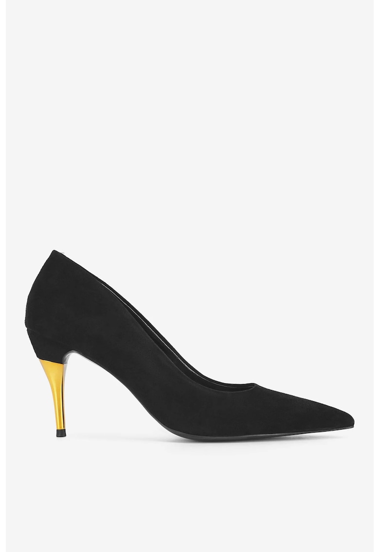 Pantofi dama 5905588900634 - Piele intoarsa - Negru - Negru