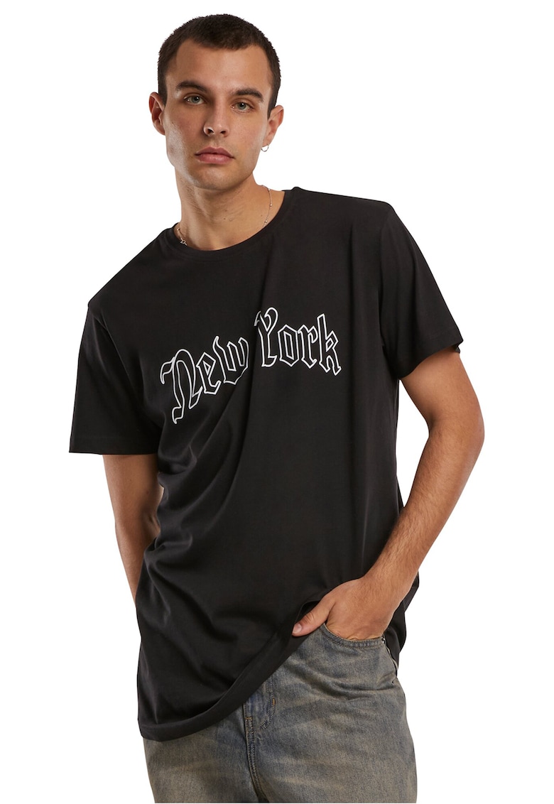 Tricou din bumbac cu imprimeu - Negru/Alb optic