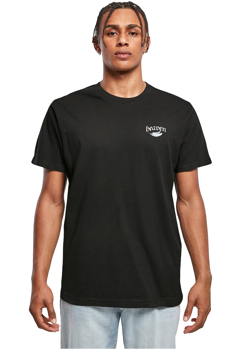 Tricou cu imprimeu aripi - Negru/Alb optic
