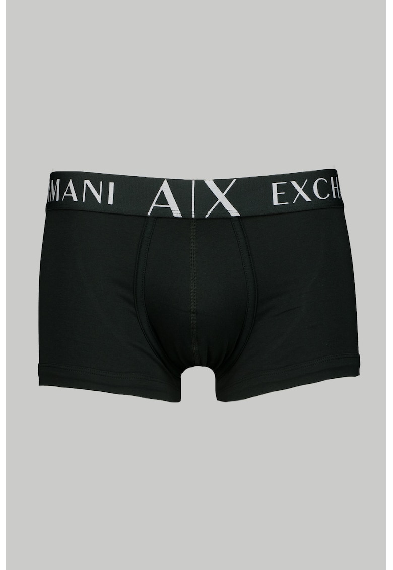 Boxeri cu banda logo in talie - Verde inchis