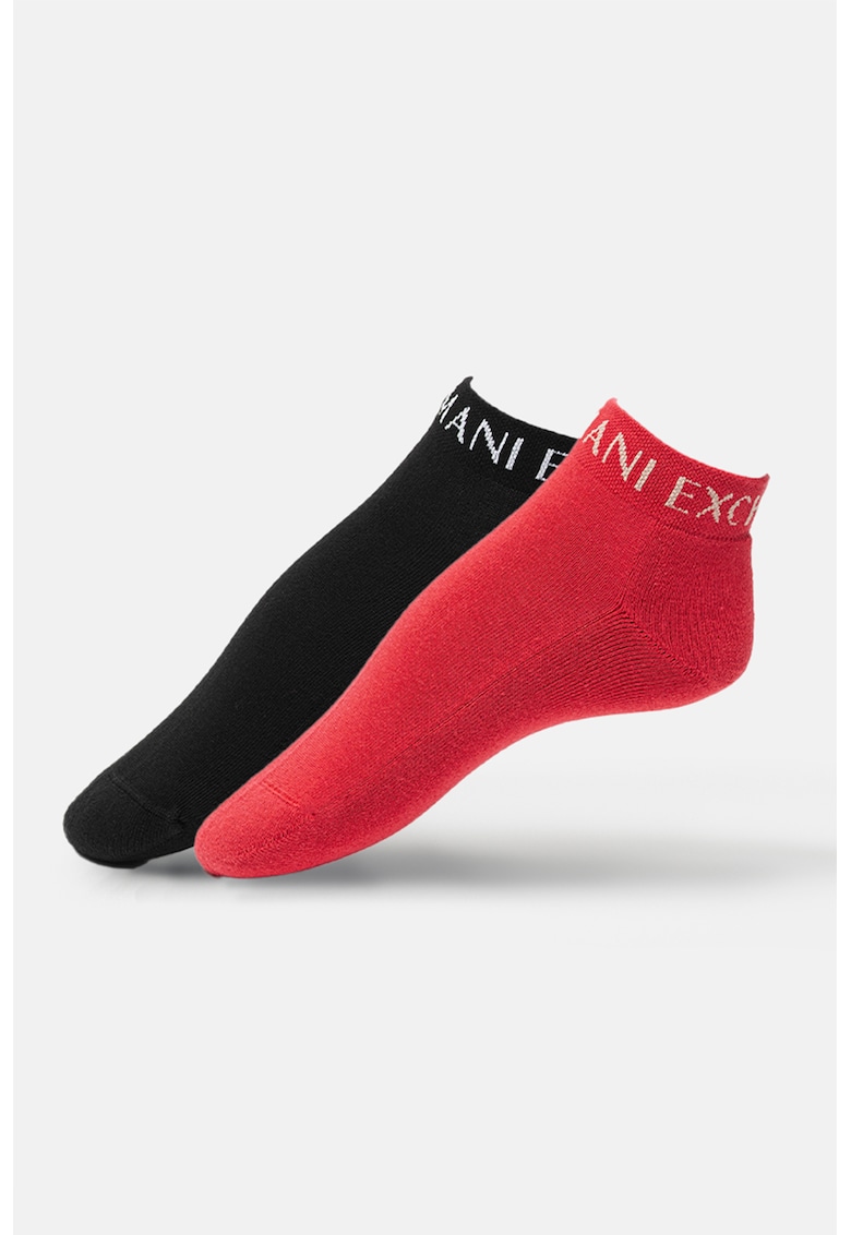 Set de sosete pana la glezna - 2 perechi - Negru/Roz zmeuriu