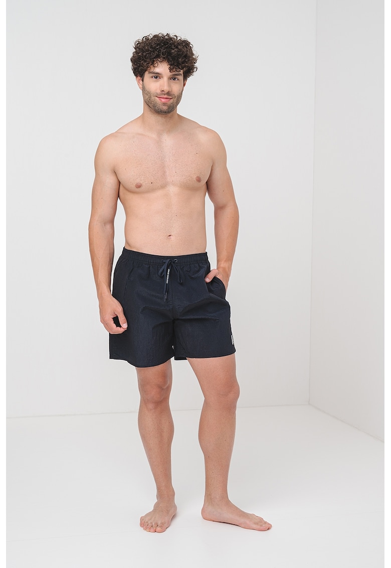 Pantaloni scurti de baie cu snur de ajustare si buzunare laterale