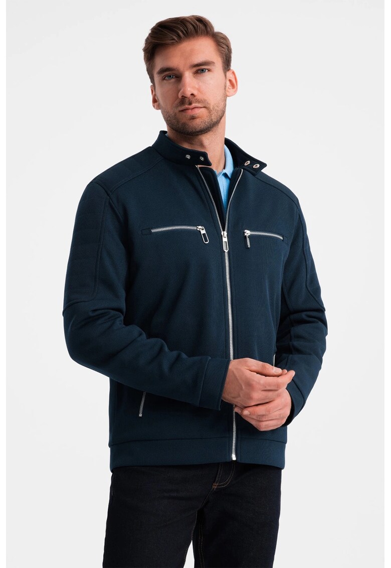 Jacheta cu buzunare cu fermoar - Bleumarin