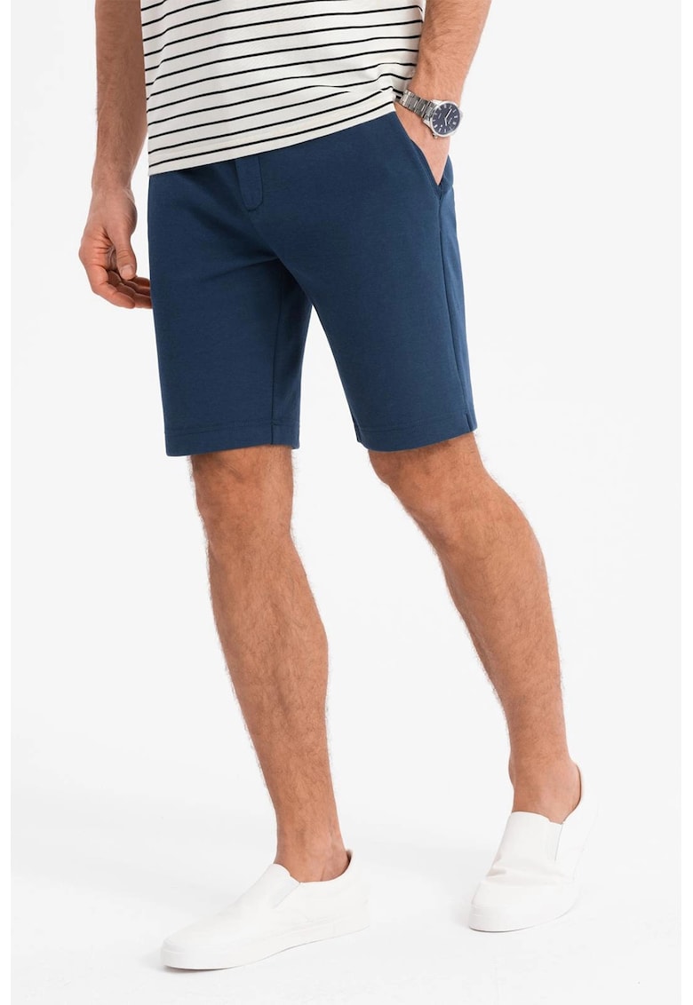 Pantaloni scurti cu buzunare oblice - Bleumarin