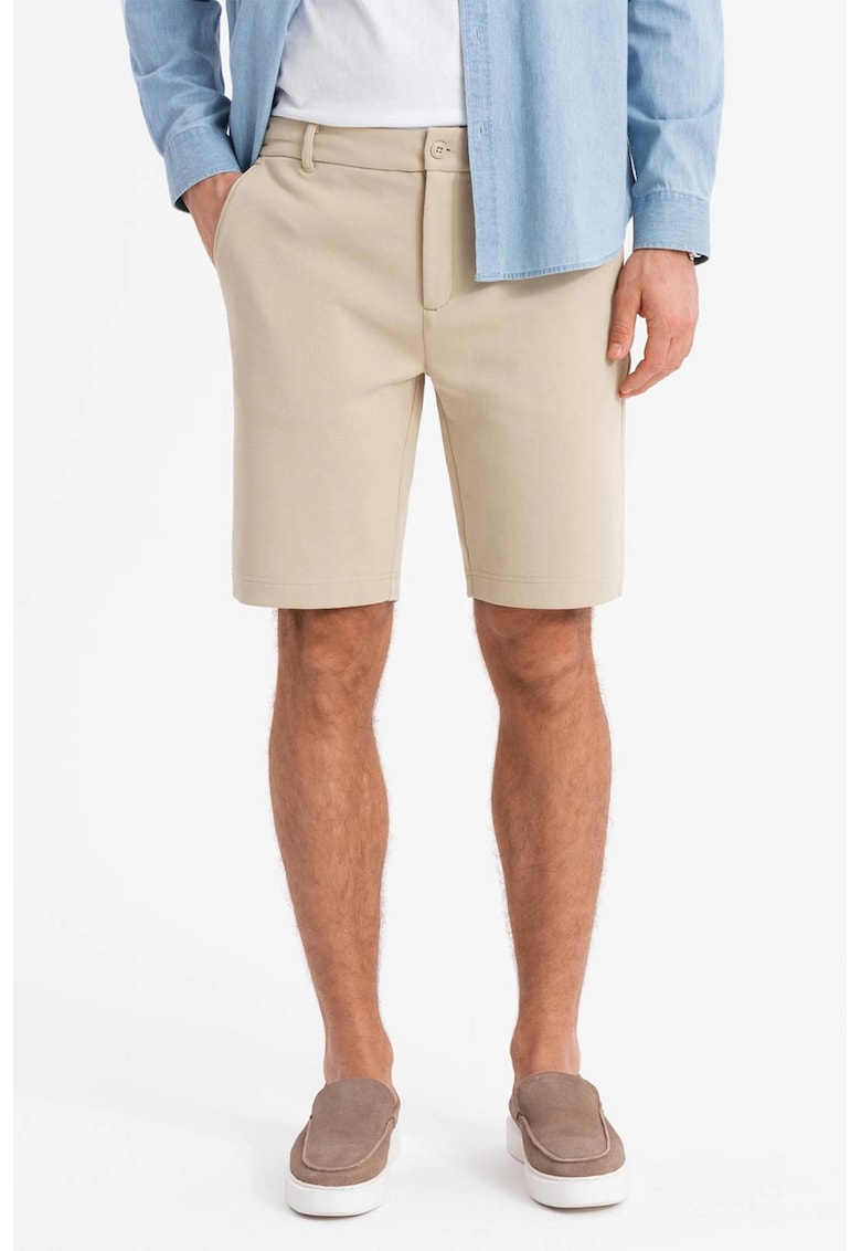 Pantaloni scurti cu buzunare oblice - Bej deschis