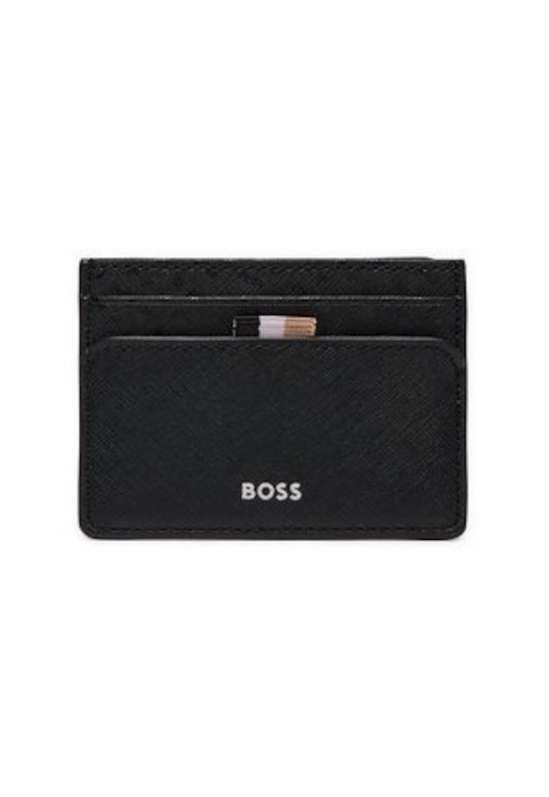 Portofel barbati  Etui pentru carduri - negru - piele ecologica - 10 x 7 x 0.5 cm