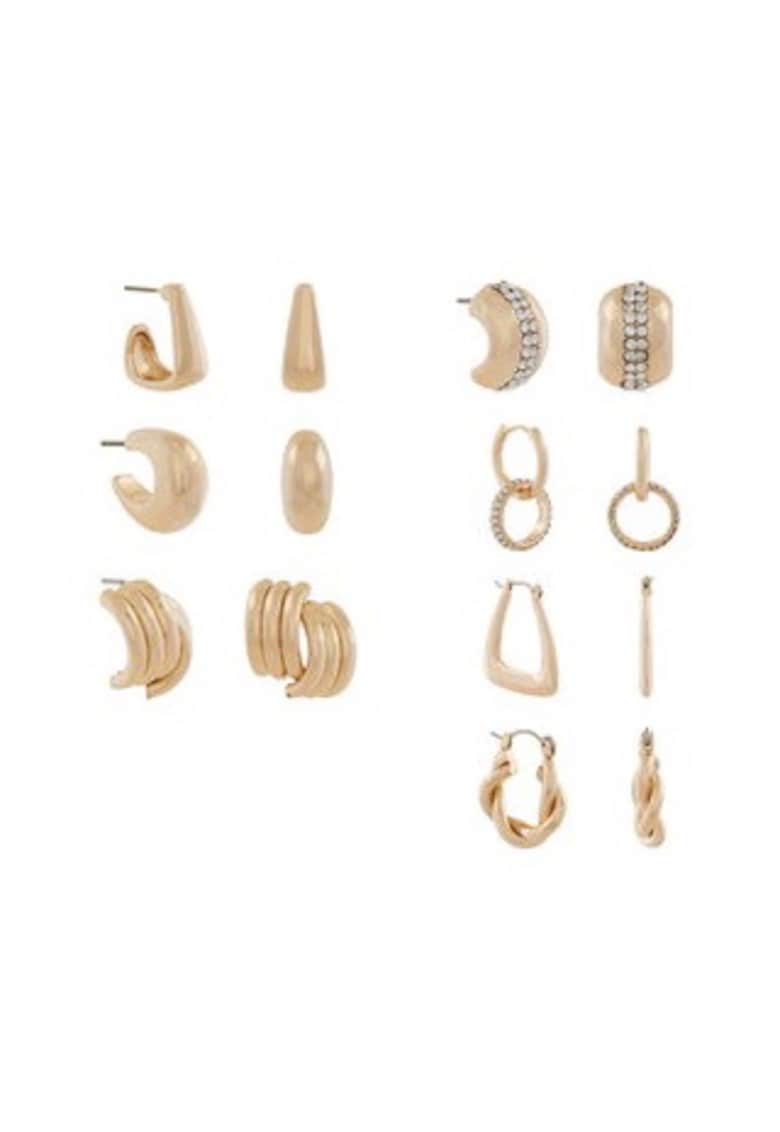 Set 7 perechi cercei auriu - metal