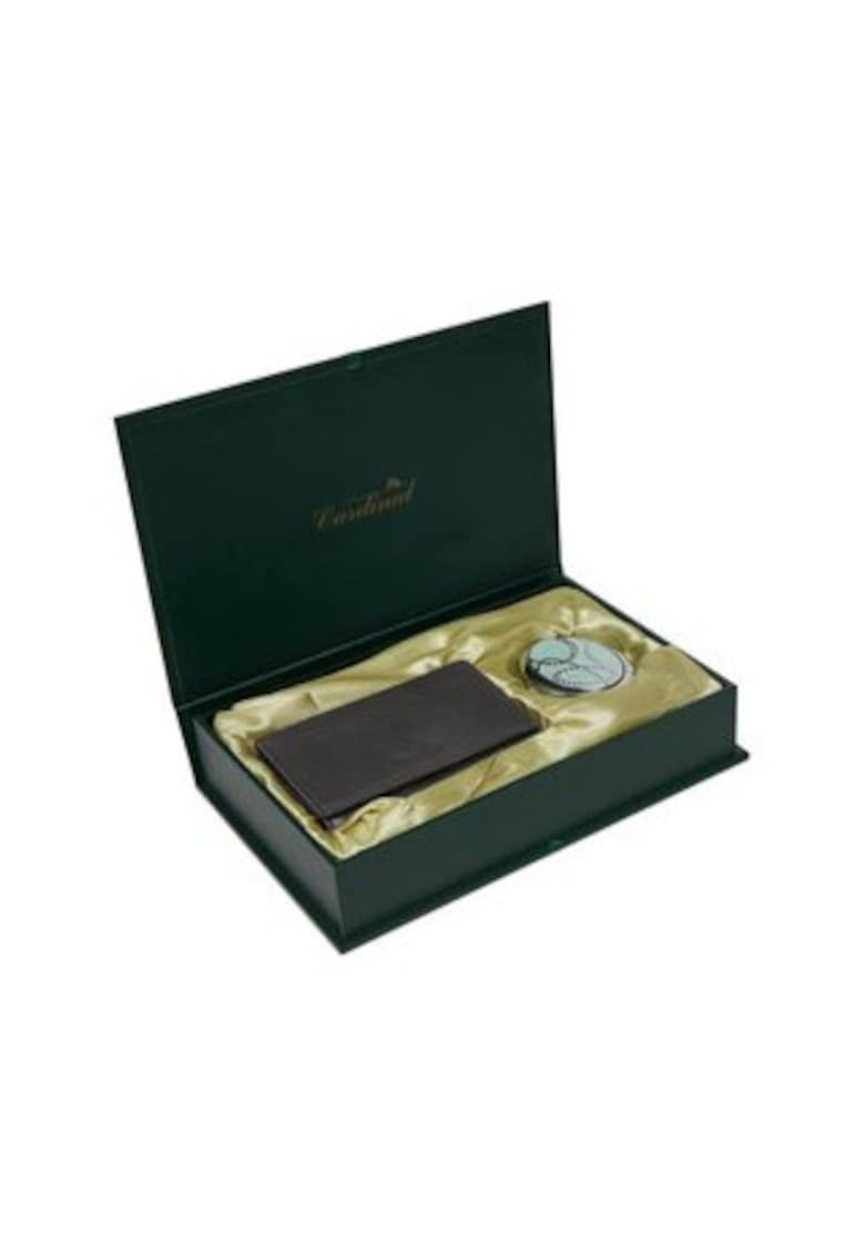 Set cadou portofel pentru femei - negru - piele naturala - one size