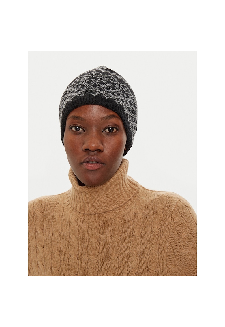 Caciula dama - neagra - din lana -