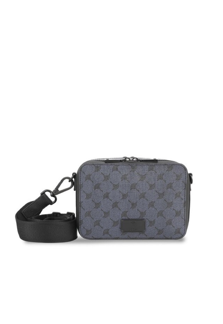Geanta barbati piele ecologica - 21 x 15 x 6 cm - bleumarin