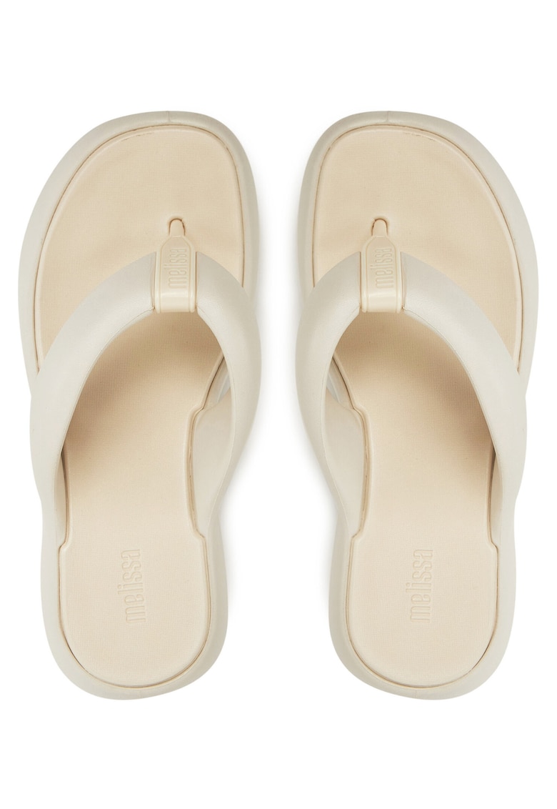 Slapi dama - bej - material plastic - cu platforma -