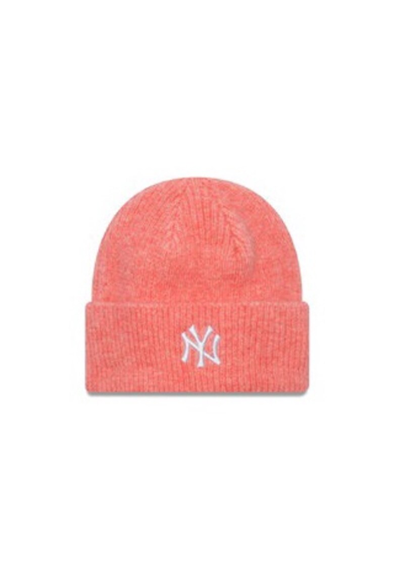 Caciula dama Wide Cuff Bean - roz - material sintetic