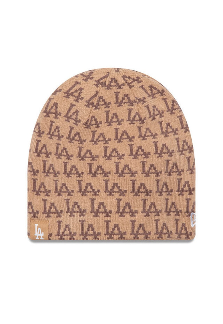 Caciula barbati Jacquard Skull Bean - bej - material sintetic