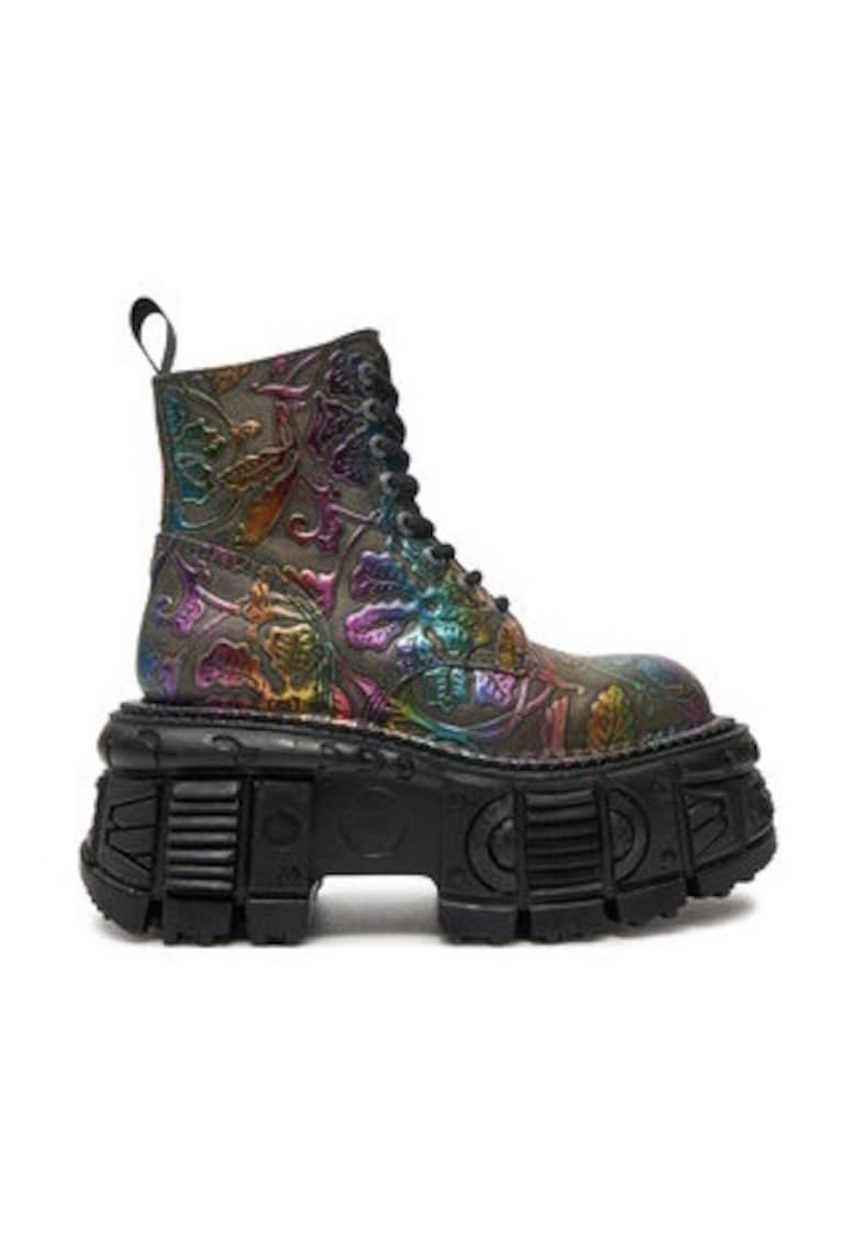 Ghete dama piele naturala - multicolor