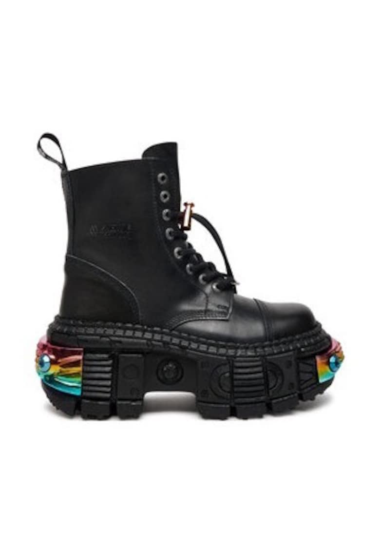 Ghete dama -  model M-WALL083CCT-S8 - piele naturala - negru