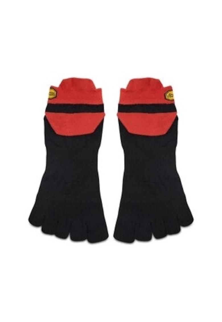 Sosete cu degete  material sintetic - negru/rosu