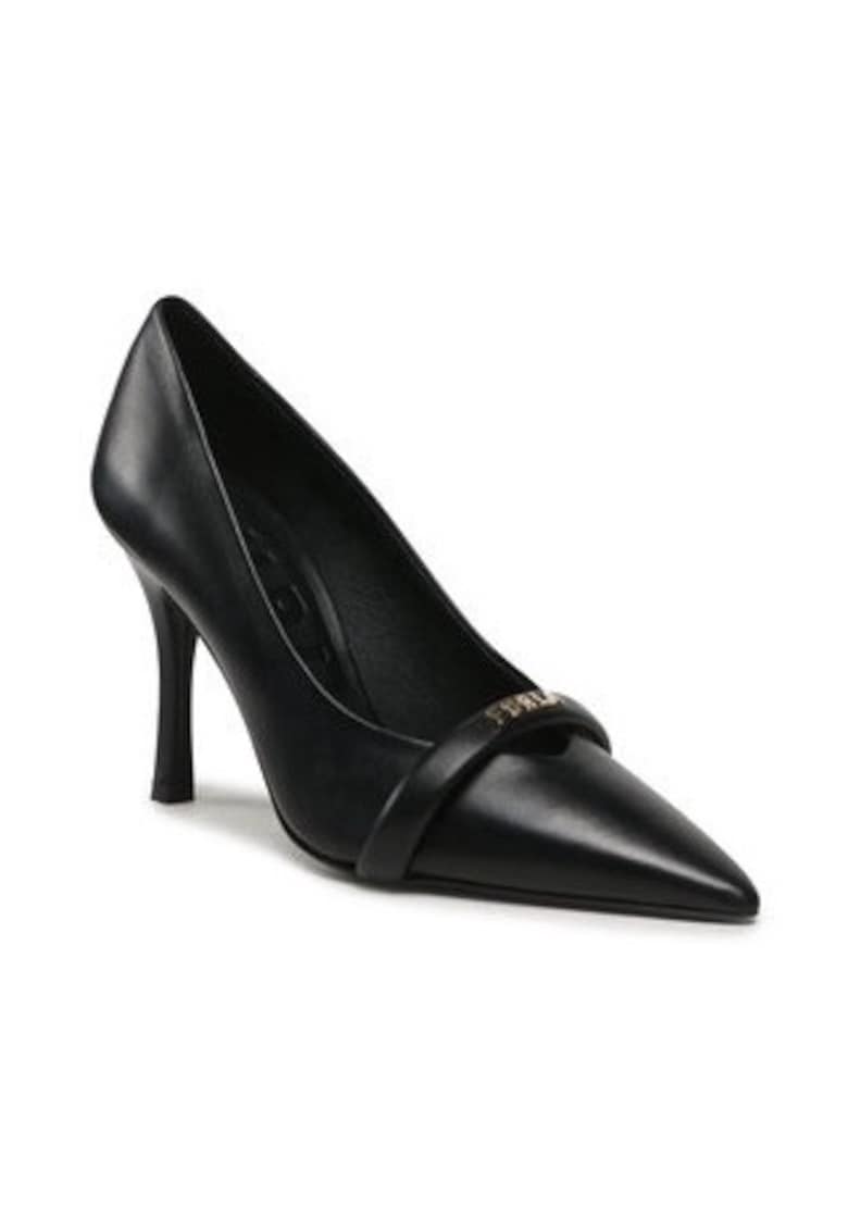 Pantofi stiletto de piele cu varf ascutit