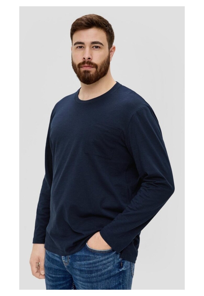 Bluza barbati big size cu maneca lunga - decolteu la baza gatului si buzunar pe piept - Big Sizes