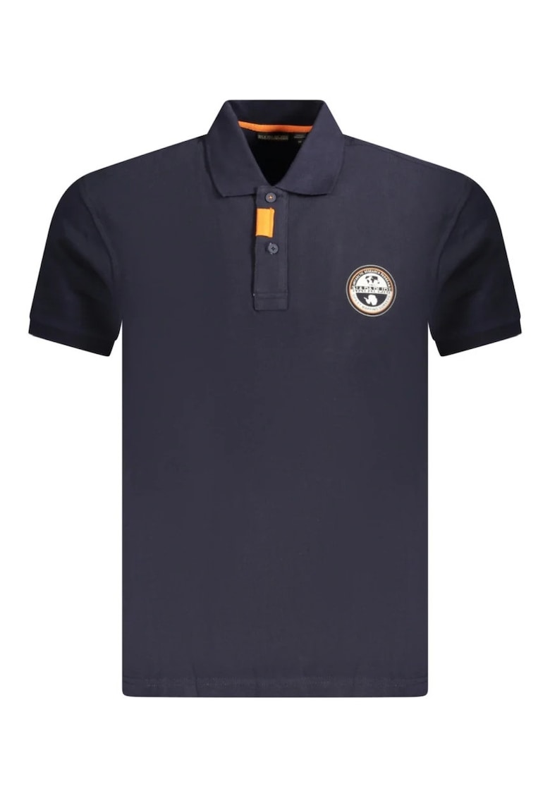 Tricou polo barbati - cu imprimeu cu logo - Regular fit -  Bleumarin