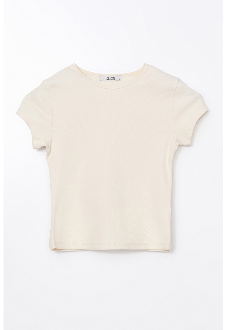 Tricou crop din amestec de bumbac