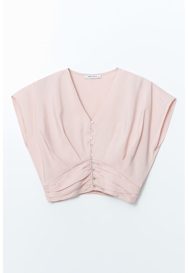 Tricou cu decolteu in V si nasturi