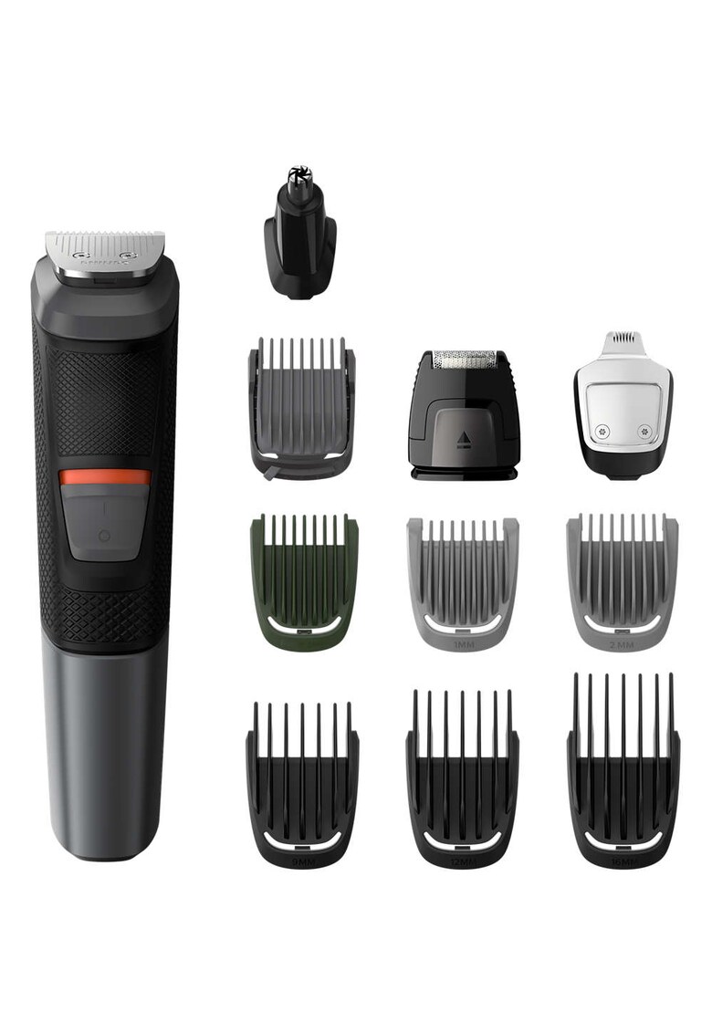 Aparat de tuns barba si parul 11 in 1 Multigroom MG5730/15 - Lame cu ascutire - Acumulator - 7 piepteni par fata - cap si corp - Tehnologie DualCut - Negru