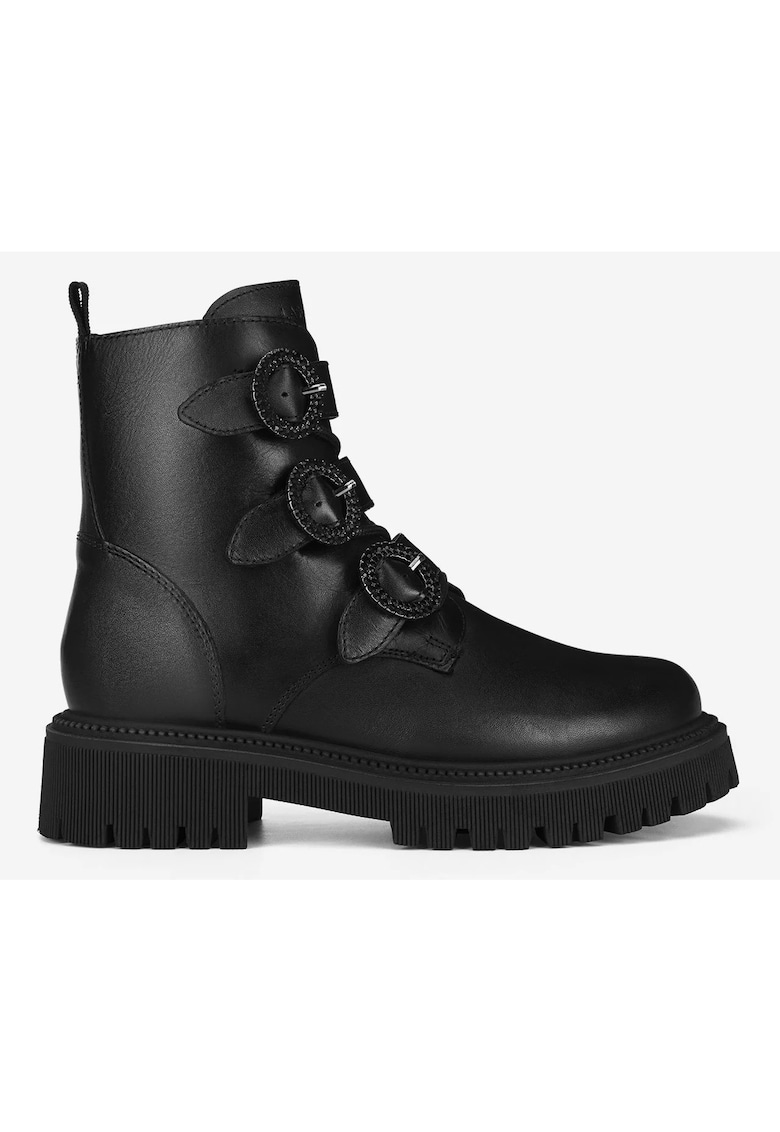 Ghete fete 5905588934554 - Piele naturala - Negru - Negru