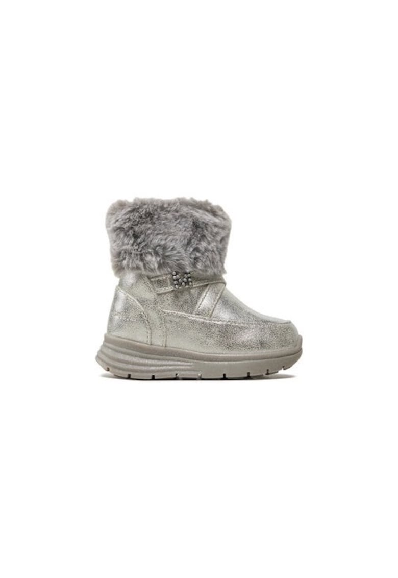 Ghete fete 304440052 - Piele ecologica - 24 EU - Argintiu