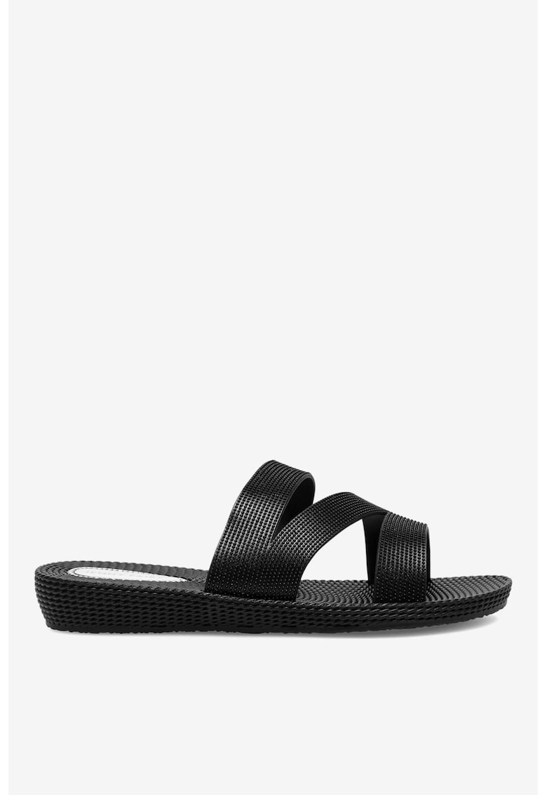 Papuci dama 5905588621058 - Sintetic - Negru - Negru
