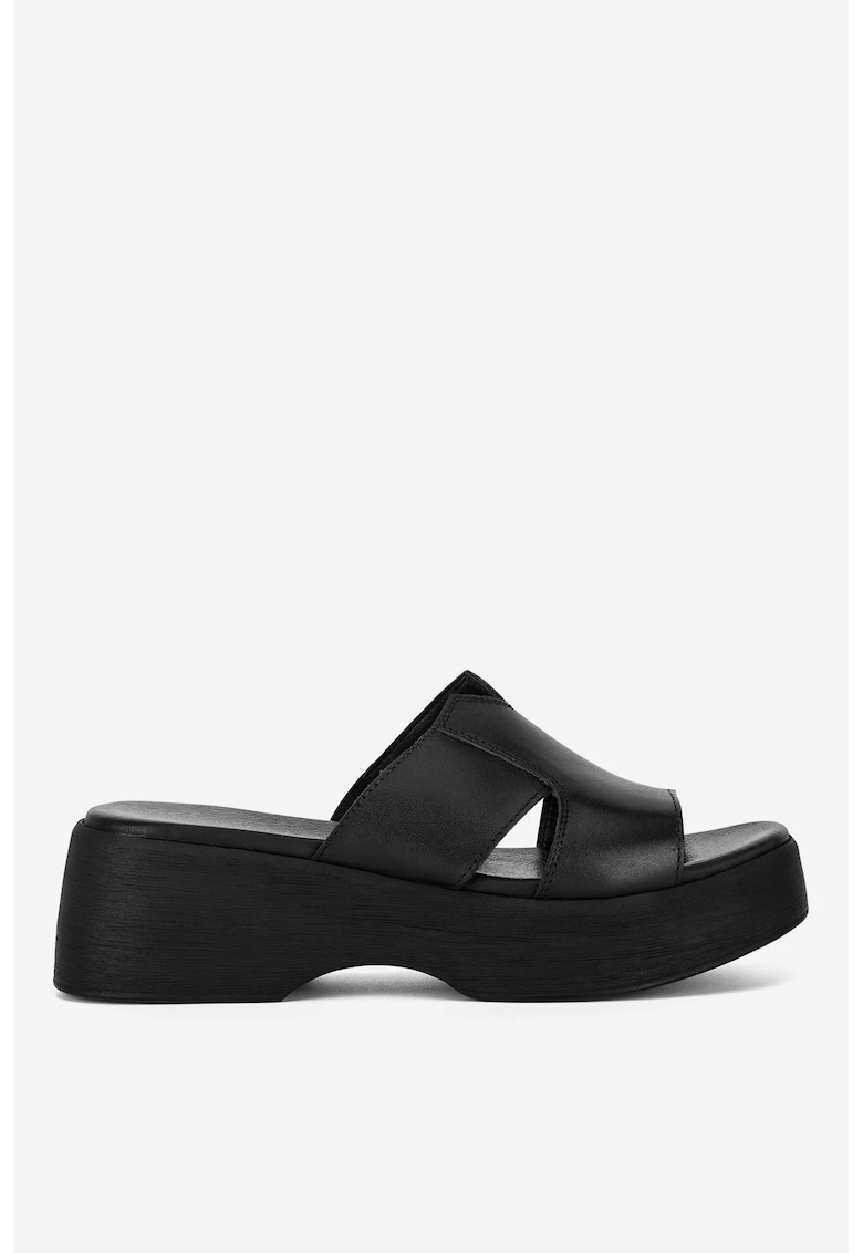 Papuci dama 5905588369523 - Piele naturala - Negru - Negru