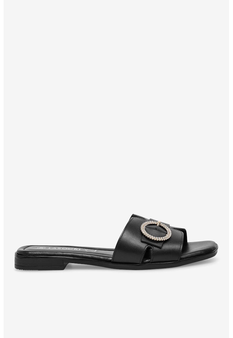 Papuci dama 5905588619598 - Piele naturala - Negru - Negru