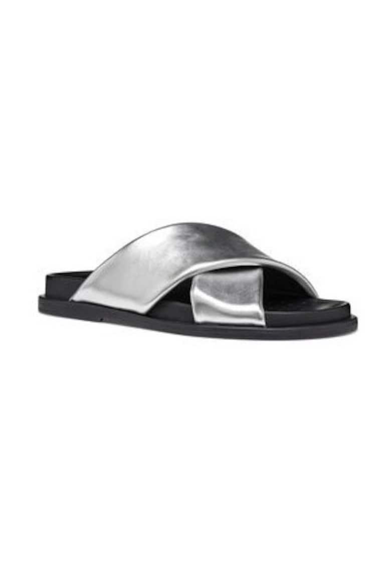 Papuci dama 304625749 - Piele naturala - Argintiu - Argintiu