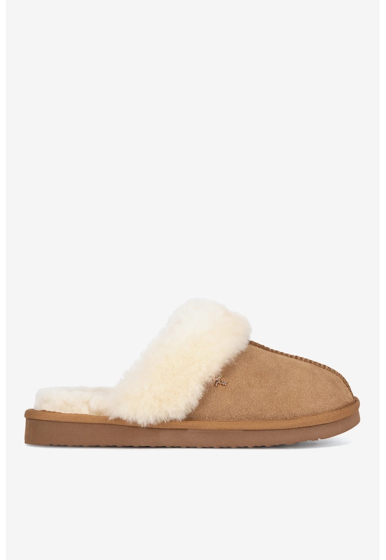 Papuci dama 5905588923862 - Piele intoarsa - Maro - Maro