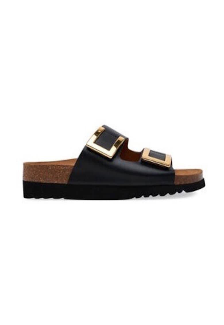 Papuci dama 305329639 - Piele naturala - Negru - Negru
