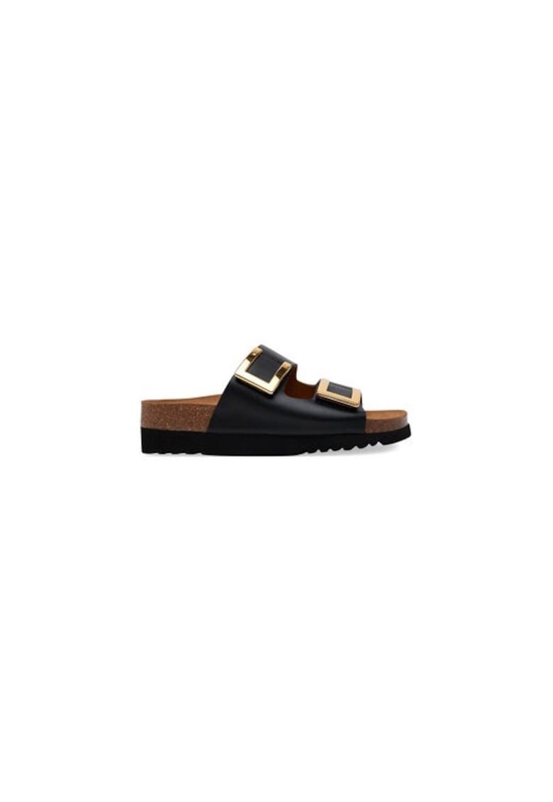 Papuci dama 305329639 - Piele naturala - Negru - Negru