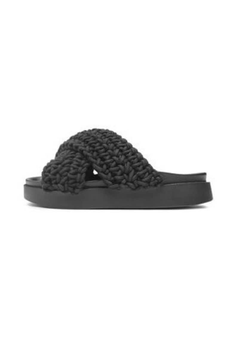 Papuci dama 302652761 - Textil - Negru - Negru