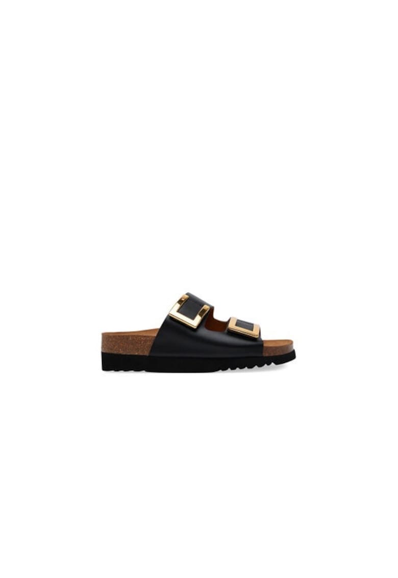 Papuci dama Piele naturala - Negru - Negru