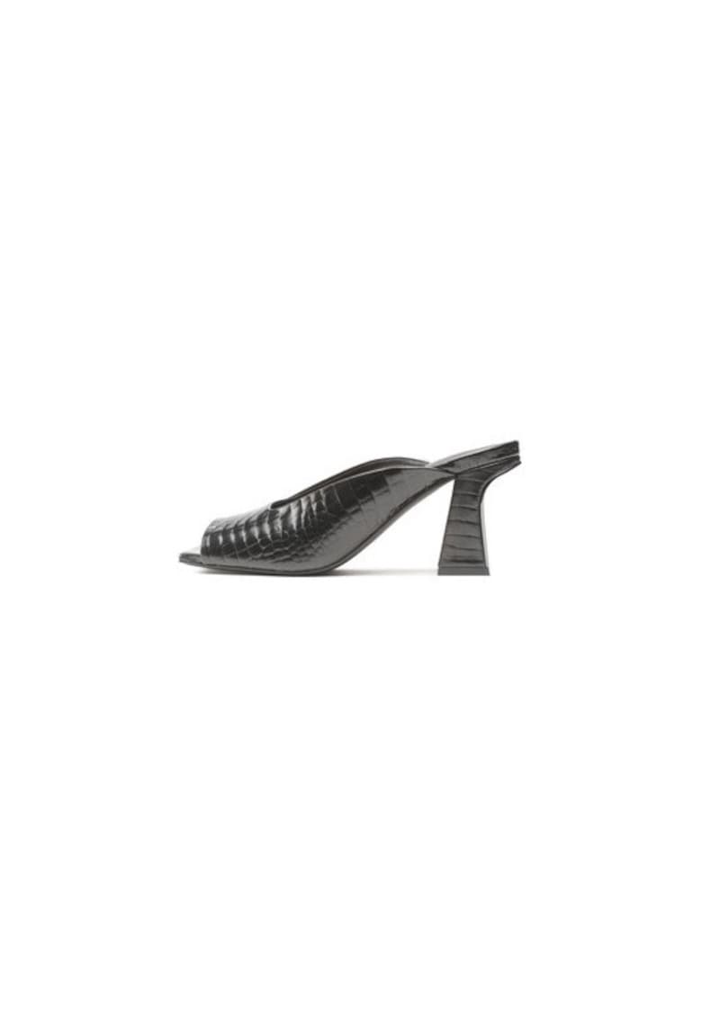 Papuci dama 302213467 - Piele naturala - Negru - Negru