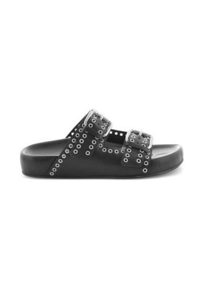 Papuci dama Piele naturala - Negru - Negru