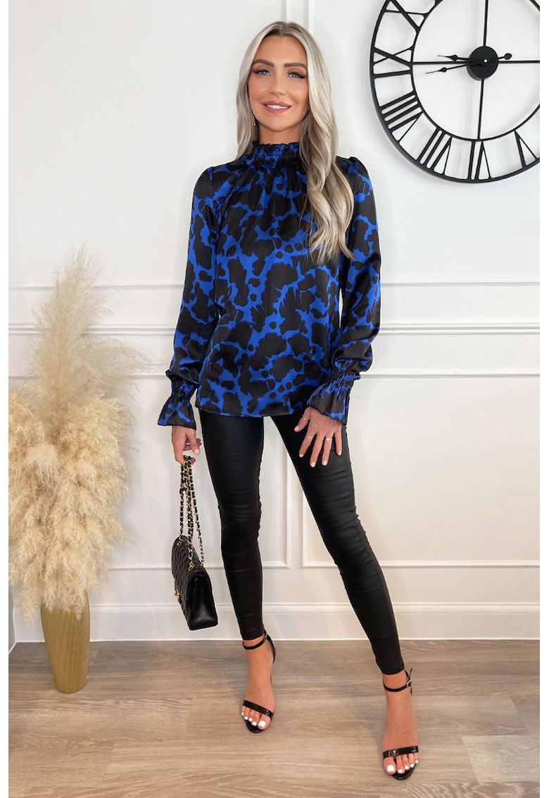 Bluza cu model abstract si guler scurt TA532