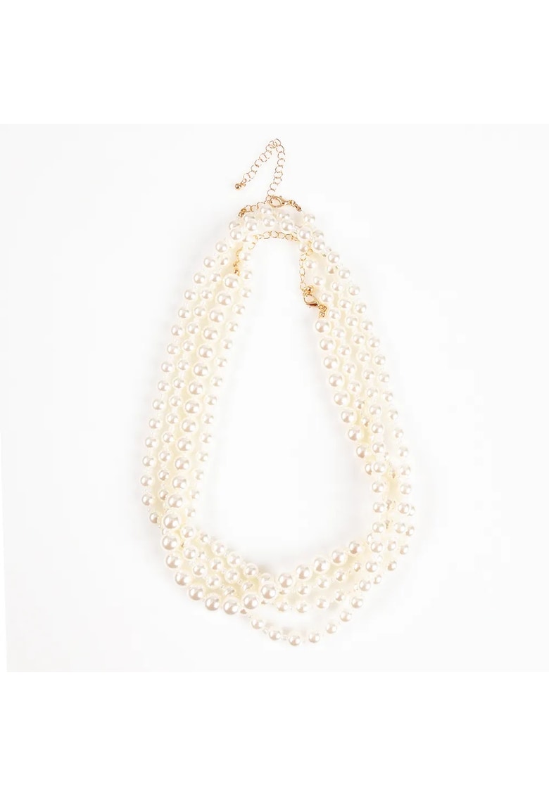 Set 2 coliere elegante cu perle albe acrilice -  Paris
